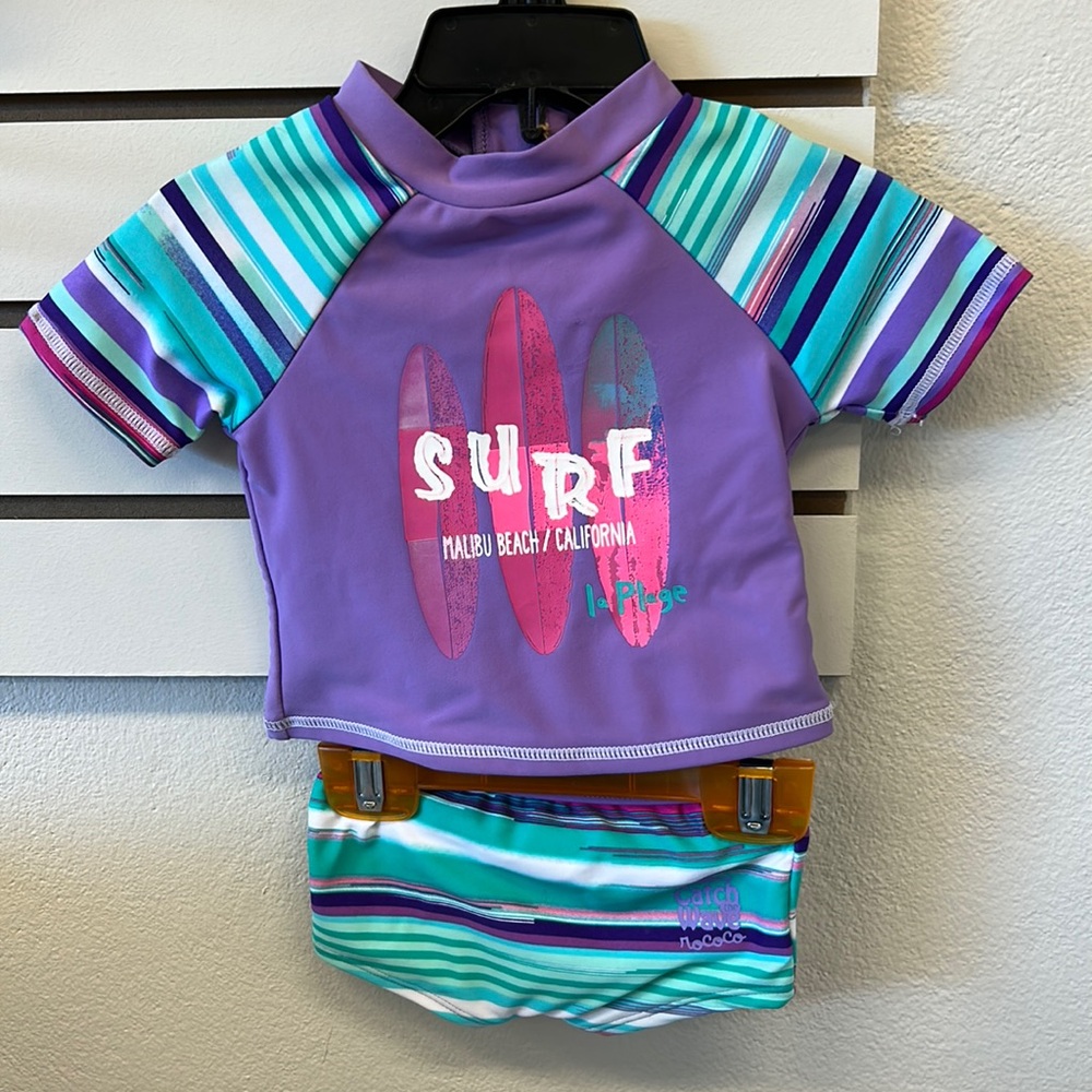 NWT ROCOCO SWIM BABY RASHGUARD SET PURPLE